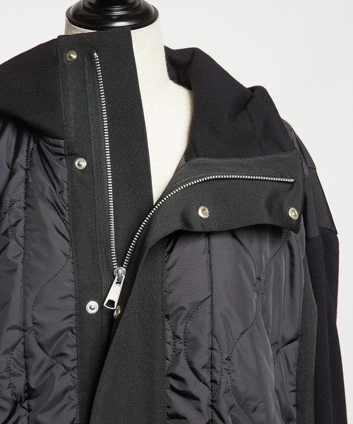 gomme（ゴム）の「アーミーキルト　フーテッドコート（その他アウター・レディース・カーキ/ブラック・MEDIUM）」の21枚目の写真