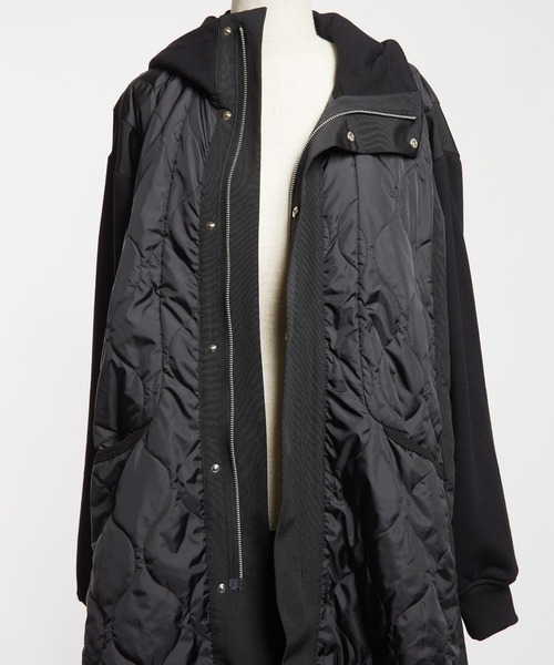 gomme（ゴム）の「アーミーキルト　フーテッドコート（その他アウター・レディース・カーキ/ブラック・MEDIUM）」の22枚目の写真
