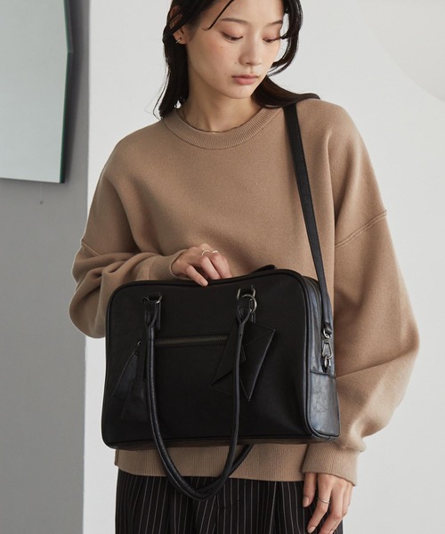 2WAY マルチポケットアクセントチャーム ボストンバッグ