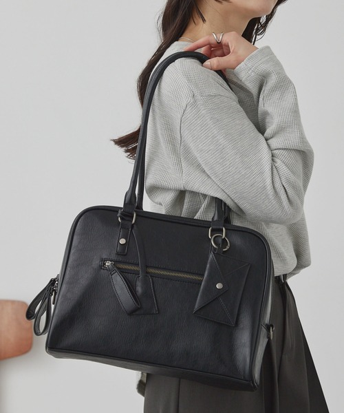 2WAY マルチポケットアクセントチャーム ボストンバッグ/ショルダー