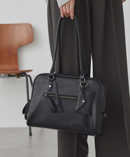 2WAY マルチポケットアクセントチャーム ボストンバッグ/ショルダー