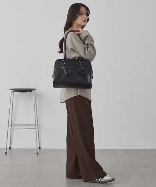 MONO-MART（モノマート）の「2WAY マルチポケットアクセントチャーム ボストンバッグ/ショルダーバッグ（ボストンバッグ・レディース・キャメル/ブラウン/ダークブラウン/ブラック/ワイン・FREE）」の18枚目の写真