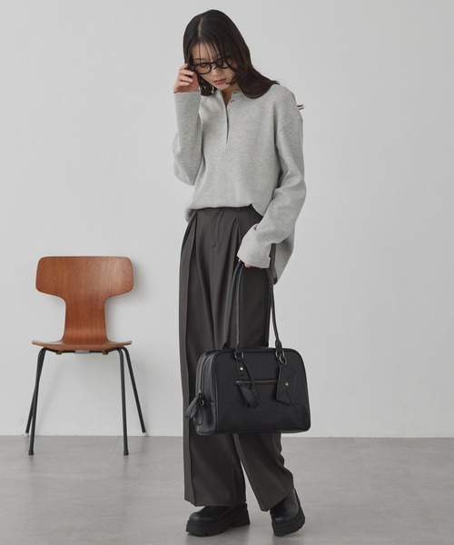 MONO-MART（モノマート）の「2WAY マルチポケットアクセントチャーム ボストンバッグ/ショルダーバッグ（ボストンバッグ・レディース・キャメル/ブラウン/ダークブラウン/ブラック/ワイン・FREE）」の19枚目の写真