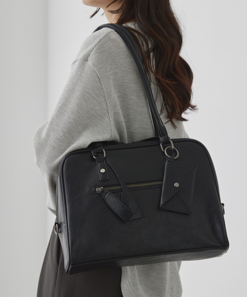 MONO-MART（モノマート）の「2WAY マルチポケットアクセントチャーム ボストンバッグ/ショルダーバッグ（ボストンバッグ・レディース・キャメル/ブラウン/ダークブラウン/ブラック/ワイン・FREE）」の20枚目の写真