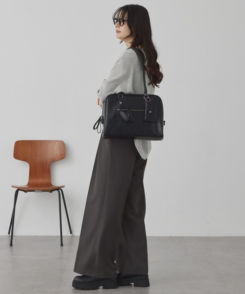 MONO-MART（モノマート）の「2WAY マルチポケットアクセントチャーム ボストンバッグ/ショルダーバッグ（ボストンバッグ・レディース・キャメル/ブラウン/ダークブラウン/ブラック/ワイン・FREE）」の21枚目の写真