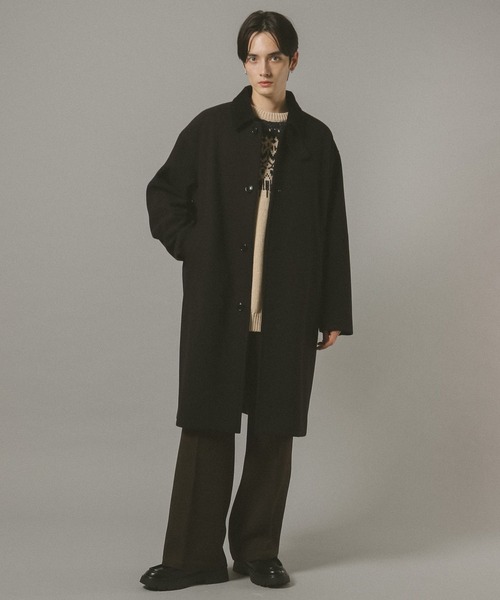 RAGEBLUE（レイジブルー）の「WOOLLYTEC SOUTIEN COLLAR COAT / ウーリーテックステンカラーコート（ステンカラーコート・メンズ・ブラック/ダークグレー・SMALL/LARGE/MEDIUM）」の3枚目の写真