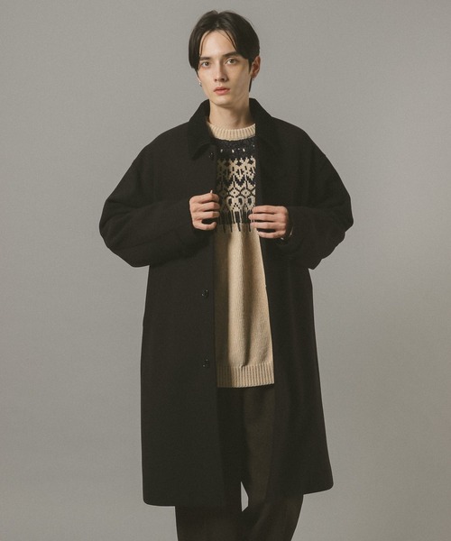 RAGEBLUE（レイジブルー）の「WOOLLYTEC SOUTIEN COLLAR COAT / ウーリーテックステンカラーコート（ステンカラーコート・メンズ・ブラック/ダークグレー・SMALL/LARGE/MEDIUM）」の7枚目の写真