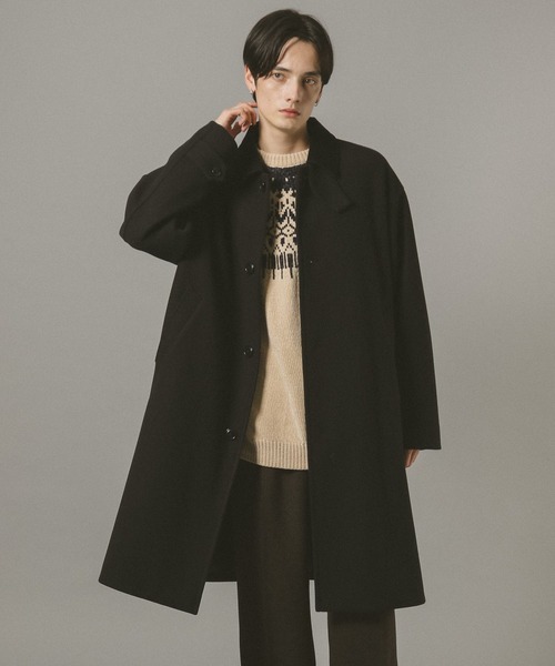 RAGEBLUE（レイジブルー）の「WOOLLYTEC SOUTIEN COLLAR COAT / ウーリーテックステンカラーコート（ステンカラーコート・メンズ・ブラック/ダークグレー・SMALL/LARGE/MEDIUM）」の10枚目の写真