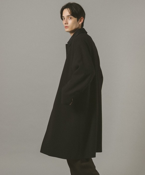 RAGEBLUE（レイジブルー）の「WOOLLYTEC SOUTIEN COLLAR COAT / ウーリーテックステンカラーコート（ステンカラーコート・メンズ・ブラック/ダークグレー・SMALL/LARGE/MEDIUM）」の6枚目の写真