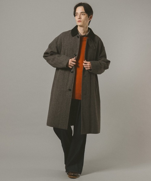 RAGEBLUE（レイジブルー）の「WOOLLYTEC SOUTIEN COLLAR COAT / ウーリーテックステンカラーコート（ステンカラーコート・メンズ・ブラック/ダークグレー・SMALL/LARGE/MEDIUM）」の11枚目の写真