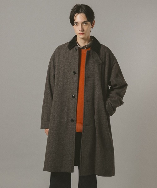 RAGEBLUE（レイジブルー）の「WOOLLYTEC SOUTIEN COLLAR COAT / ウーリーテックステンカラーコート（ステンカラーコート・メンズ・ブラック/ダークグレー・SMALL/LARGE/MEDIUM）」の12枚目の写真