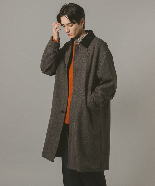 RAGEBLUE（レイジブルー）の「WOOLLYTEC SOUTIEN COLLAR COAT / ウーリーテックステンカラーコート（ステンカラーコート・メンズ・ブラック/ダークグレー・SMALL/LARGE/MEDIUM）」の15枚目の写真