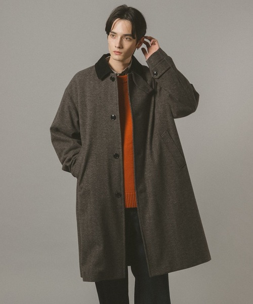 RAGEBLUE（レイジブルー）の「WOOLLYTEC SOUTIEN COLLAR COAT / ウーリーテックステンカラーコート（ステンカラーコート・メンズ・ブラック/ダークグレー・SMALL/LARGE/MEDIUM）」の14枚目の写真