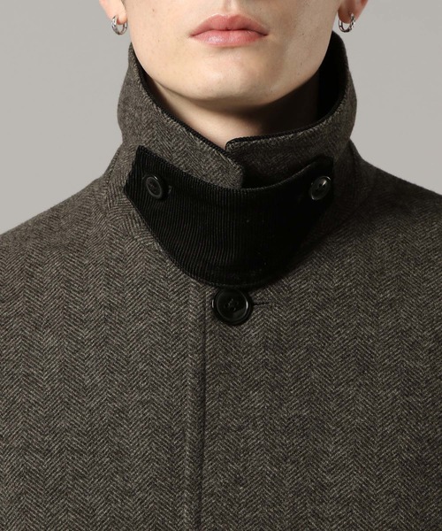 RAGEBLUE（レイジブルー）の「WOOLLYTEC SOUTIEN COLLAR COAT / ウーリーテックステンカラーコート（ステンカラーコート・メンズ・ブラック/ダークグレー・SMALL/LARGE/MEDIUM）」の17枚目の写真