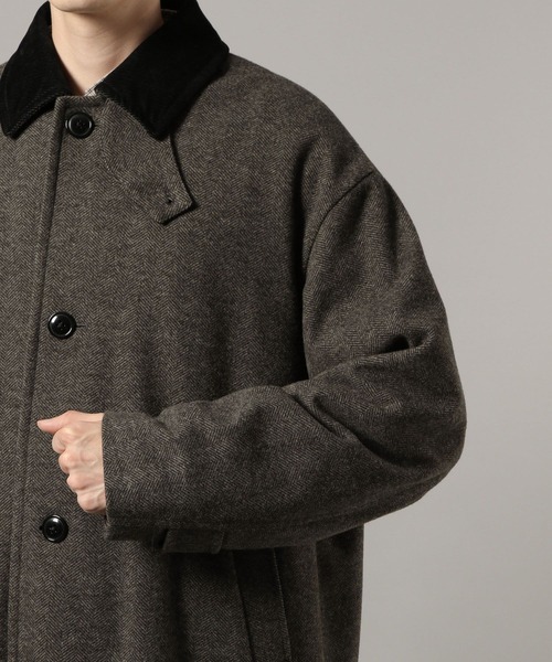 RAGEBLUE（レイジブルー）の「WOOLLYTEC SOUTIEN COLLAR COAT / ウーリーテックステンカラーコート（ステンカラーコート・メンズ・ブラック/ダークグレー・SMALL/LARGE/MEDIUM）」の21枚目の写真