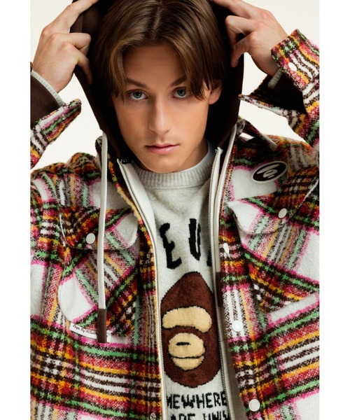 AAPE BY A BATHING APE（エーエイプバイアベイシングエイプ）の「AAPE MAIN LONG SLEEVE HOODIE SHIRT(Detachable)（シャツ/ブラウス・メンズ・パープル系その他2/アイボリー/ブルー系その他3・LARGE/MEDIUM/SMALL/X-LARGE/X-SMALL）」の16枚目の写真