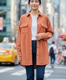 【OP/オーピー】レディースロング丈コーデュロイシャツ