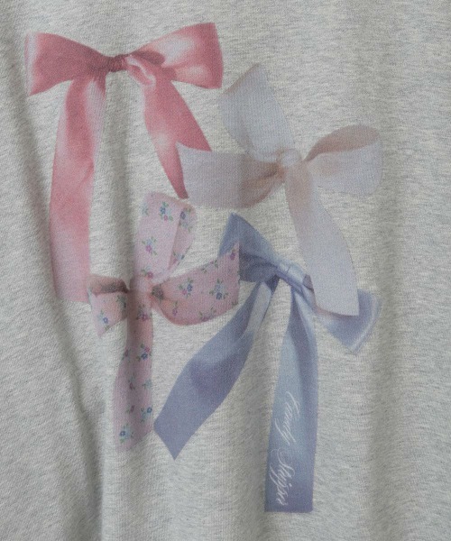 Candy Stripper（キャンディストリッパー）の「RIBBON PRINT スウェット（スウェット・レディース・ネイビー/オフホワイト/ヘザーグレー/ピンク・FREE）」の6枚目の写真
