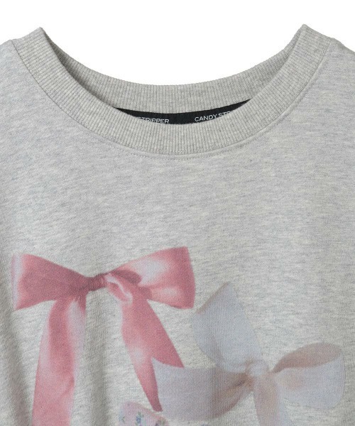 Candy Stripper（キャンディストリッパー）の「RIBBON PRINT スウェット（スウェット・レディース・ネイビー/オフホワイト/ヘザーグレー/ピンク・FREE）」の9枚目の写真