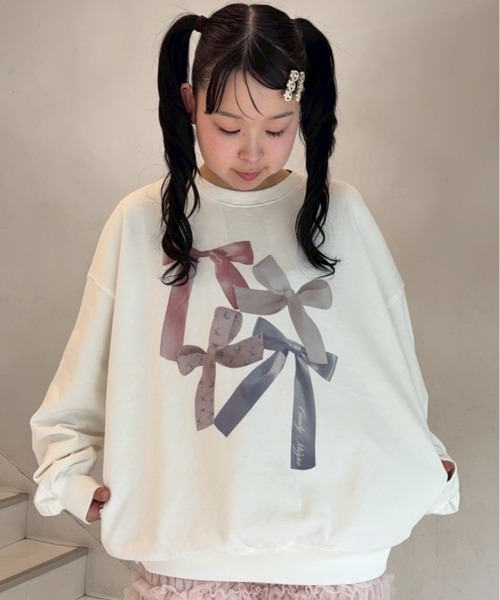 Candy Stripper（キャンディストリッパー）の「RIBBON PRINT スウェット（スウェット・レディース・ネイビー/オフホワイト/ヘザーグレー/ピンク・FREE）」の15枚目の写真