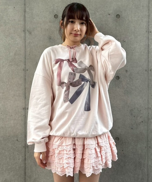 Candy Stripper（キャンディストリッパー）の「RIBBON PRINT スウェット（スウェット・レディース・ネイビー/オフホワイト/ヘザーグレー/ピンク・FREE）」の22枚目の写真