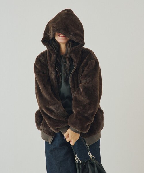 WHIMSIC（ウィムジック）の「【UNISEX】ファーアクティブジャケット（パーカー・メンズ・ブラウン・FREE）」の10枚目の写真