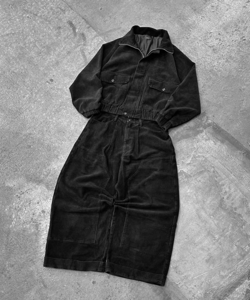 コーデュロイダブルニーバギーパンツ/セットアップ着用可能（デニム