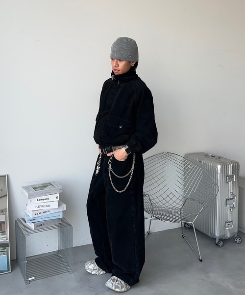 コーデュロイダブルニーバギーパンツ/セットアップ着用可能（デニム