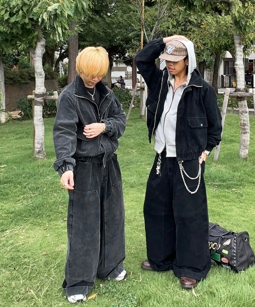 MandO(Auntie Rosa)(エムオー)の「コーデュロイダブルニーバギーパンツ/セットアップ着用可能(デニムパンツ・メンズ・ダークブラック/ブラック・SMALL/MEDIUM/LARGE)」の19枚目の写真