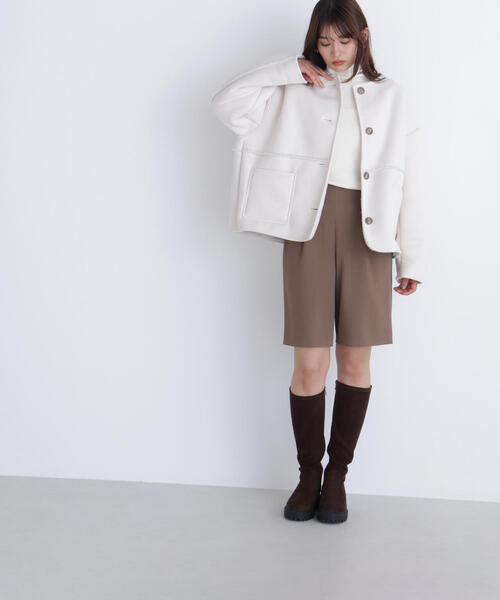 NATURAL BEAUTY BASIC(ナチュラルビューティーベーシック)の「◇リバーシブルフェイクスエードコート(その他アウター・レディース・ブラウン/オフホワイト・FREE)」の4枚目の写真