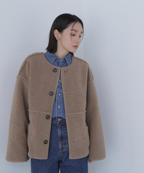 NATURAL BEAUTY BASIC(ナチュラルビューティーベーシック)の「◇リバーシブルフェイクスエードコート(その他アウター・レディース・ブラウン/オフホワイト・FREE)」の17枚目の写真