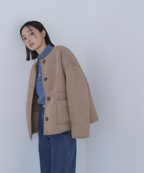 NATURAL BEAUTY BASIC(ナチュラルビューティーベーシック)の「◇リバーシブルフェイクスエードコート(その他アウター・レディース・ブラウン/オフホワイト・FREE)」の21枚目の写真