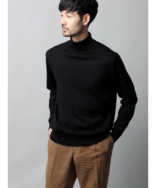 タートルネックニット 長袖 メリノウール天竺 無地（ニット/セーター