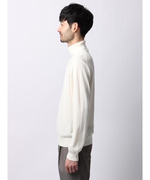 タートルネックニット 長袖 メリノウール天竺 無地（ニット/セーター