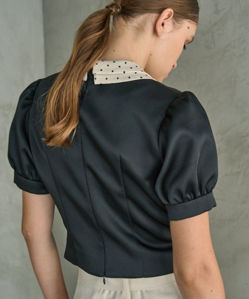 ERADIE(エラディエ)の「Satin Bow Neck Top サテンボータイリボントップ(シャツ/ブラウス・レディース・アイボリー/ブラック・FREE)」の16枚目の写真