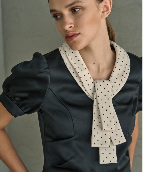 ERADIE(エラディエ)の「Satin Bow Neck Top サテンボータイリボントップ(シャツ/ブラウス・レディース・アイボリー/ブラック・FREE)」の17枚目の写真