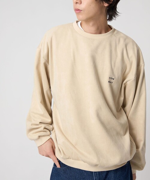 CITEN（シテン）の「＜CITEN＞ブラッシュドフリースプルオーバー（Tシャツ/カットソー・メンズ・ダークグレー/ナチュラル・L/S/M）」の5枚目の写真