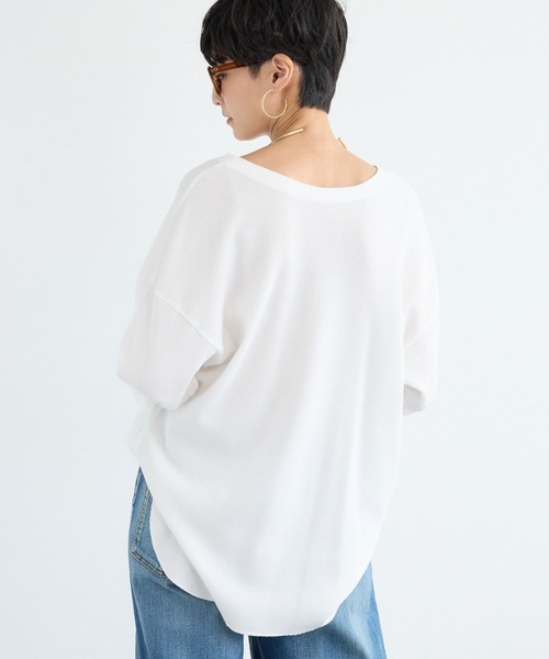 BARNYARDSTORM（バンヤードストーム）の「BARNYARDSTORM / ワッフル2WAYプルオーバー / マシンウォッシャブル（Tシャツ/カットソー・レディース・ベージュ/ホワイト・FREE）」の7枚目の写真