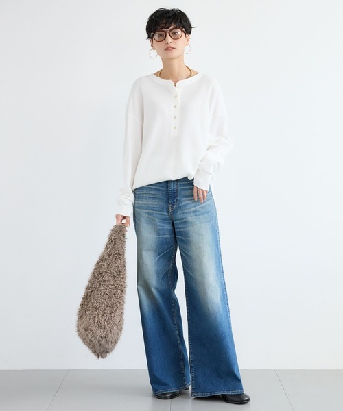 BARNYARDSTORM（バンヤードストーム）の「BARNYARDSTORM / ワッフル2WAYプルオーバー / マシンウォッシャブル（Tシャツ/カットソー・レディース・ベージュ/ホワイト・FREE）」の10枚目の写真