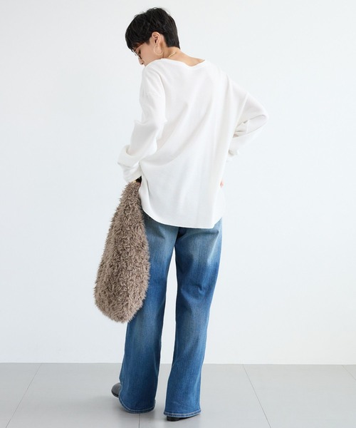 BARNYARDSTORM（バンヤードストーム）の「BARNYARDSTORM / ワッフル2WAYプルオーバー / マシンウォッシャブル（Tシャツ/カットソー・レディース・ベージュ/ホワイト・FREE）」の13枚目の写真