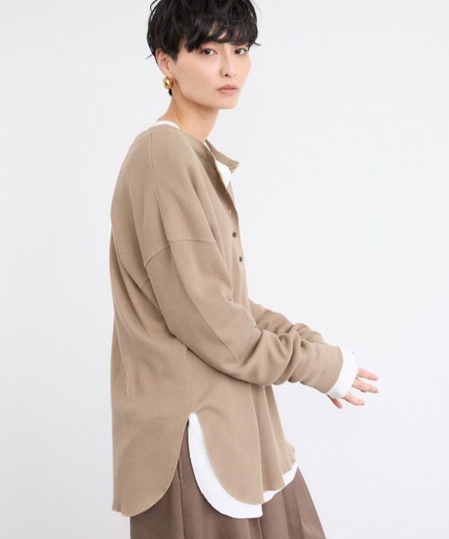 BARNYARDSTORM（バンヤードストーム）の「BARNYARDSTORM / ワッフル2WAYプルオーバー / マシンウォッシャブル（Tシャツ/カットソー・レディース・ベージュ/ホワイト・FREE）」の17枚目の写真