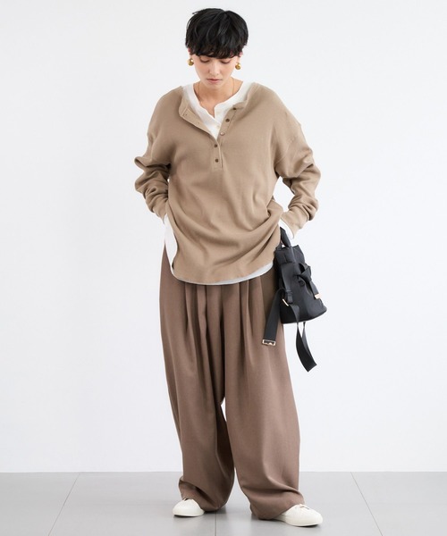 BARNYARDSTORM（バンヤードストーム）の「BARNYARDSTORM / ワッフル2WAYプルオーバー / マシンウォッシャブル（Tシャツ/カットソー・レディース・ベージュ/ホワイト・FREE）」の19枚目の写真