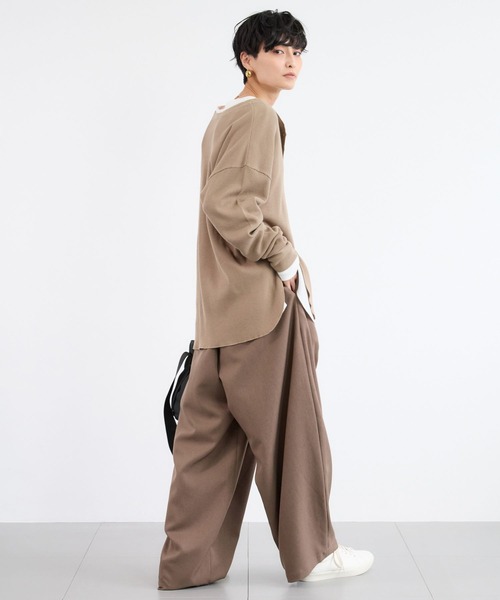 BARNYARDSTORM（バンヤードストーム）の「BARNYARDSTORM / ワッフル2WAYプルオーバー / マシンウォッシャブル（Tシャツ/カットソー・レディース・ベージュ/ホワイト・FREE）」の21枚目の写真