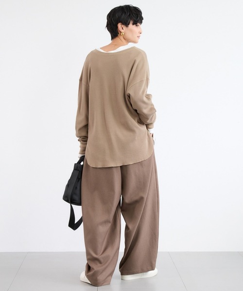 BARNYARDSTORM（バンヤードストーム）の「BARNYARDSTORM / ワッフル2WAYプルオーバー / マシンウォッシャブル（Tシャツ/カットソー・レディース・ベージュ/ホワイト・FREE）」の22枚目の写真