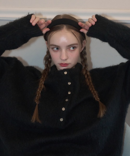 Birthday room(バースデイルーム)の「ウールタッチヘンリーPO/Wool Touch Henry PO(ニット/セーター・レディース・ピンク/ブラック・FREE)」の5枚目の写真