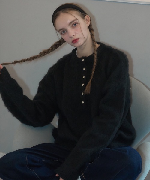 Birthday room(バースデイルーム)の「ウールタッチヘンリーPO/Wool Touch Henry PO(ニット/セーター・レディース・ピンク/ブラック・FREE)」の7枚目の写真