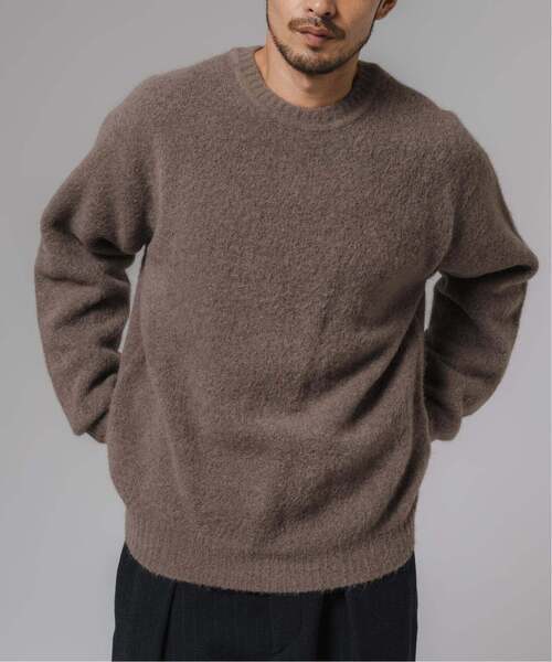 EDIFICE（エディフィス）の「スリアルパカミックス クルーネックニット（ニット/セーター・メンズ・ベージュ系その他/チャコールグレー/ブラック/ピンク/ライトグレー/ブルー系その他/パープル/グリーン・LARGE/MEDIUM/SMALL）」の4枚目の写真