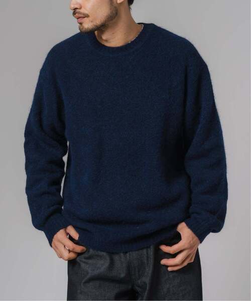 EDIFICE（エディフィス）の「スリアルパカミックス クルーネックニット（ニット/セーター・メンズ・ベージュ系その他/チャコールグレー/ブラック/ピンク/ライトグレー/ブルー系その他/パープル/グリーン・LARGE/MEDIUM/SMALL）」の6枚目の写真