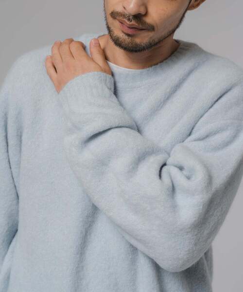 EDIFICE（エディフィス）の「スリアルパカミックス クルーネックニット（ニット/セーター・メンズ・ベージュ系その他/チャコールグレー/ブラック/ピンク/ライトグレー/ブルー系その他/パープル/グリーン・LARGE/MEDIUM/SMALL）」の3枚目の写真