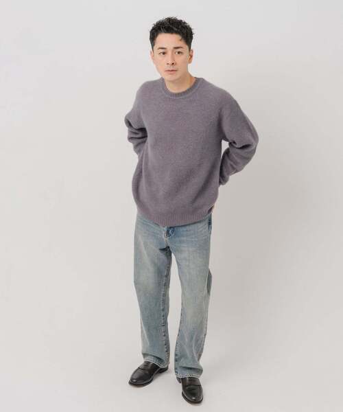 EDIFICE（エディフィス）の「スリアルパカミックス クルーネックニット（ニット/セーター・メンズ・ベージュ系その他/チャコールグレー/ブラック/ピンク/ライトグレー/ブルー系その他/パープル/グリーン・LARGE/MEDIUM/SMALL）」の10枚目の写真